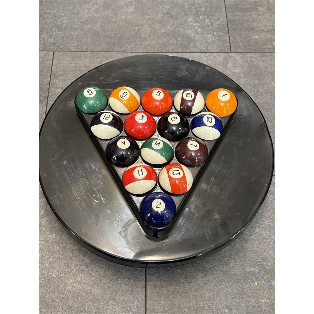 MILLER GENUINE Brewing DRAFT BILLIARD POOL BALLS RACK SIGN Rare Vtg 90s 1996